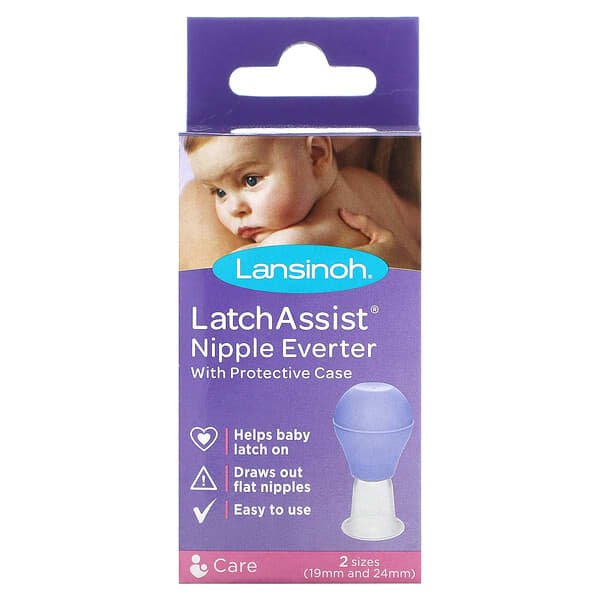 Lansinoh, 帶保護盒的銜乳支持乳頭吸引器，1 個