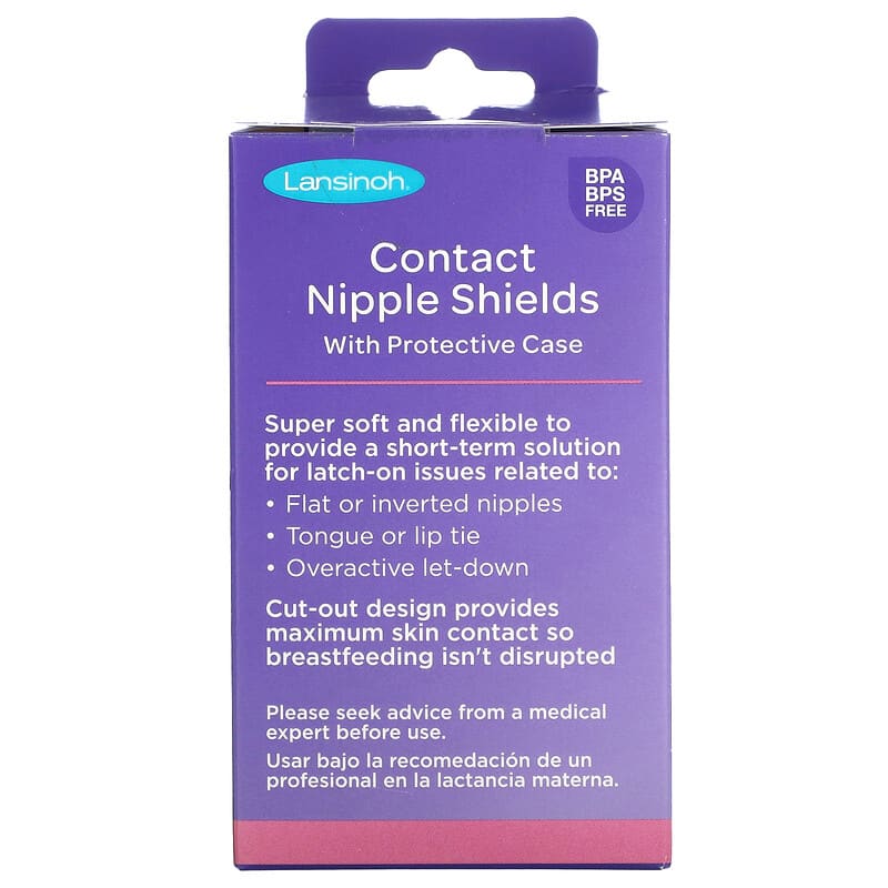 Contact Nipple Shields with Protective Case, Size 2 (24 mm), 2 Pack