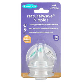 Lansinoh, mOmma, Mamelons NaturalWave, Fast Flow, 2 mamelons Fast-Flow