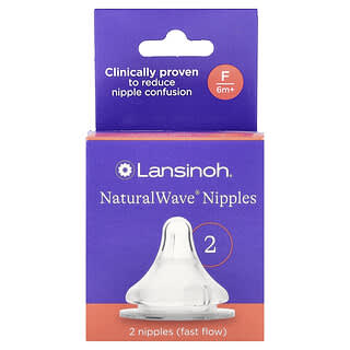 Lansinoh, Cumlíky NaturalWave®, rýchly prietok, 6m+, 2 cumlíky