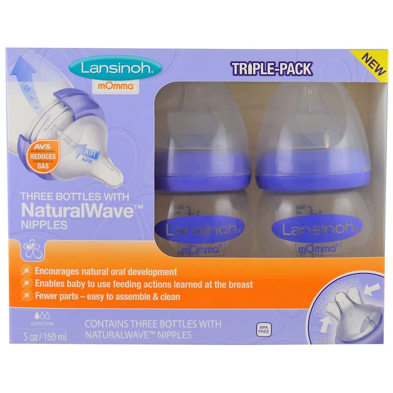 Lansinoh Momma Bottle with NaturalWave Nipple 3 pack
