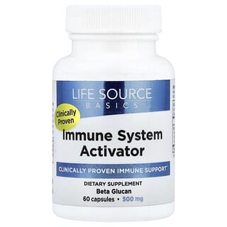 Life Source Basics (WGP Beta Glucan), Activator al sistemului imunitar, 500 mg, 60 capsule