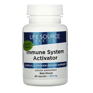 Life Source Basics (WGP Beta Glucan), Immune System Activator, 500 mg, 60 Cápsulas