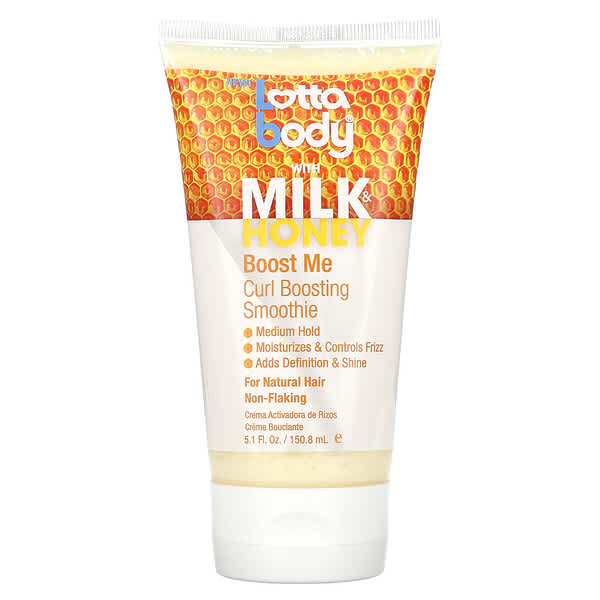 Lottabody, Boost Me, Curl Boosting Smoothie with Milk & Honey, Medium Hold, 5.1 fl oz (150.8 ml)