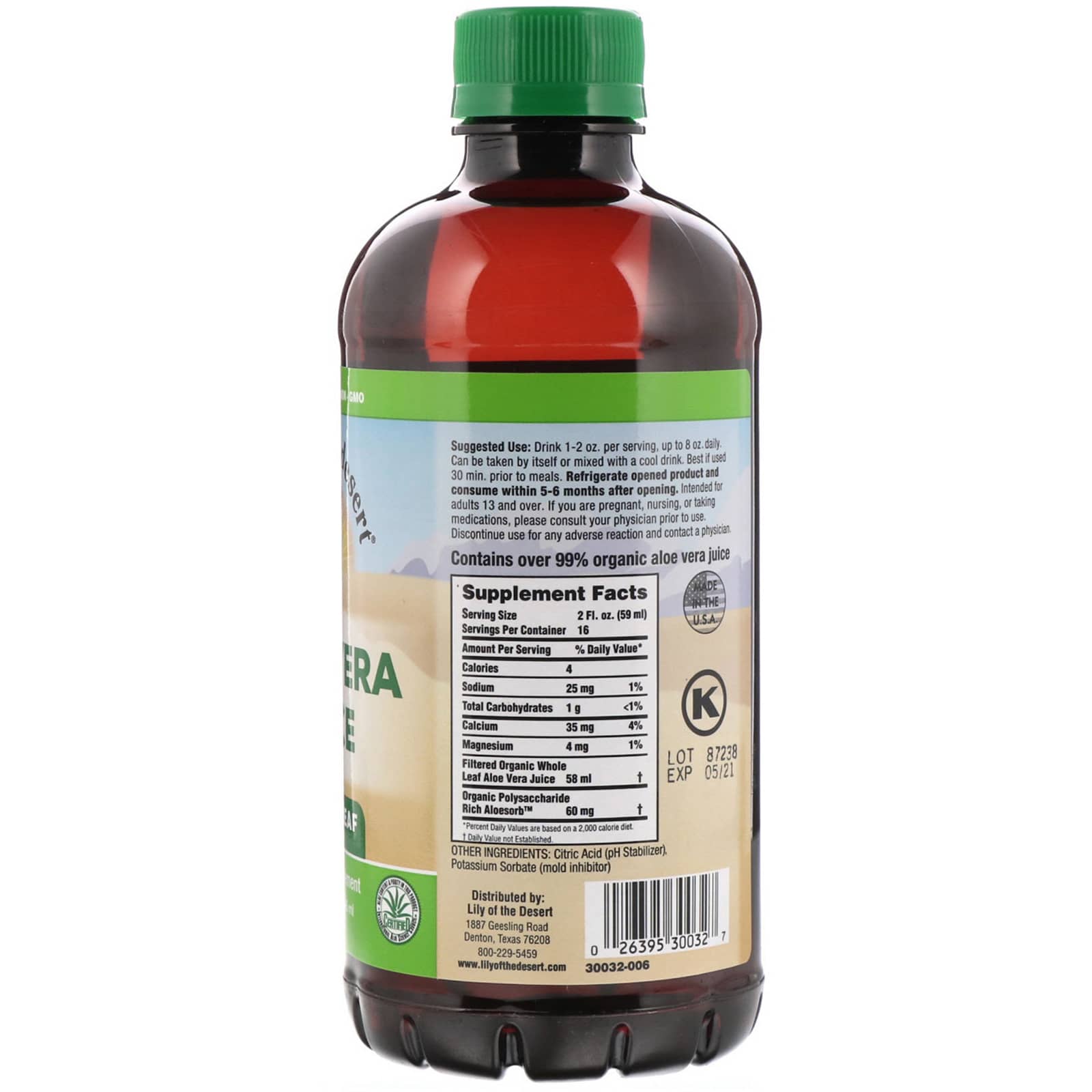 Lily Of The Desert Whole Leaf O Aloe Vera Juice (4x1 GAL) main image 0