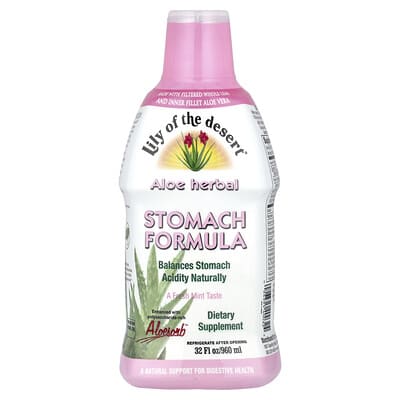 Lily of the Desert, Aloe Herbal, Stomach Help Formula, Refreshing Mint Flavor, 32 fl oz (960 ml)