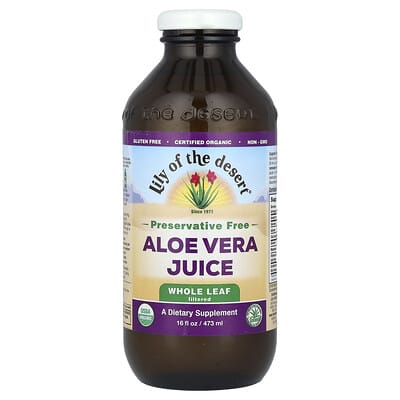 Lily of the Desert, Aloe Vera Juice, Whole Leaf, Strained, 16 fl oz (473 ml)