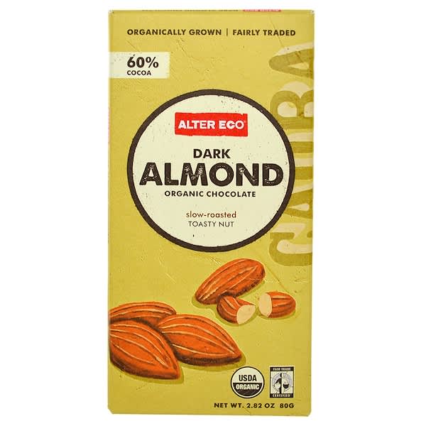 Alter Eco, Organic Chocolate, Dark Almond, 2.82 oz (80 g) (Discontinued Item) 