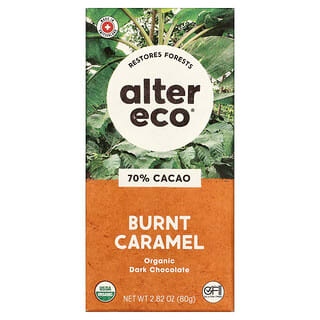 Alter Eco (알터 에코), 카카오 70%, 번트 캐러멜, 유기농 다크 초콜릿, 80g (2.82oz)