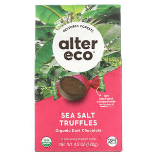 Alter Eco, Organic Dark Chocolate Truffles, Sea Salt, 10 Truffles, 4.2 oz (120 g)