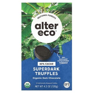 Alter Eco, органические суперчерные трюфели, темный шоколад, 80% какао, 120 г (4,2 унции)
