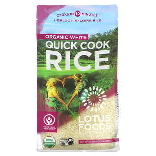 لوتوس فودز‏, أرز أبيض عضوي ، طهي سريع ، 15 أونصة (425 جم)