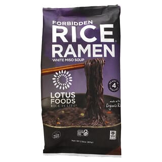Lotus Foods, Forbidden Rice 라멘, 화이트 미소 수프, 80g(2.8oz)