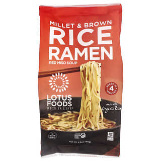 Lotus Foods, Millet & Brown Rice Ramen, Red Miso Soup, 2.8 oz (80 g)