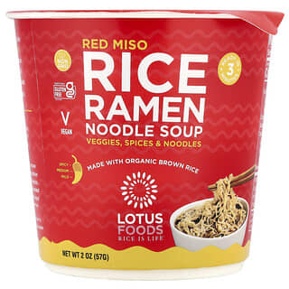Lotus Foods, Rice Ramen Noodle Soup, Red Miso, 2 oz (57 g)