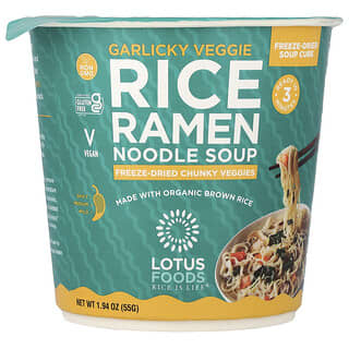 Lotus Foods, Rice Ramen Noodle Soup, Reis-Ramen-Nudelsuppe, Garlicky Veggie, 55 g (1,94 oz.)