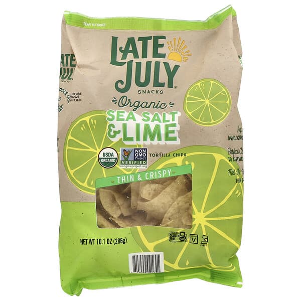Late July, 有機墨西哥玉米餅片，薄脆，海鹽和酸橙味，10.1 盎司（286 克）