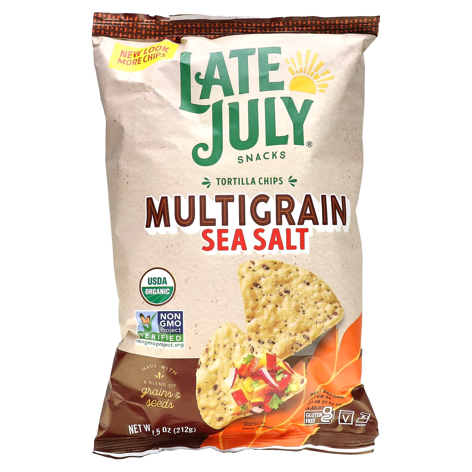 Late July, Multigrain Tortilla Chips, Sea Salt, 7.5 oz (212 g)