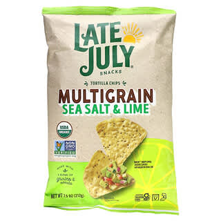 Late July, мультизерновые чипсы тортилья, морская соль и лайм, 212 г (7,5 унции)