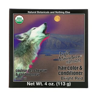 Light Mountain, Coloration naturelle pour cheveux et après-shampoing, Rouge vif, 4 oz (113 g)