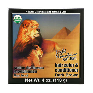 Light Mountain, Tintura e Condicionador Orgânicos para cabelos, Castanho escuro, 4 oz (113 g)
