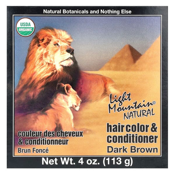 Light Mountain, Natural Hair Color & Conditioner, Dark Brown, 4 oz (113 g)