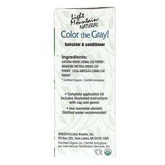 Light Mountain, ¡Colorea el gris! Acondicionador y tinte para el cabello natural, Castaño claro, 198 g (7 oz)