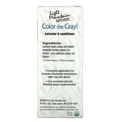 Light Mountain, Color the Grey !, Tinte y acondicionador natural para el cabello, Castaño oscuro, 197 g (7 oz)