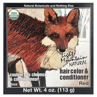 Light Mountain, Acondicionador y tinte natural para el cabello, Rojo, 113 g (4 oz)