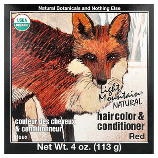 Light Mountain, Natuurlijke haarkleur en conditioner, rood, 113 g