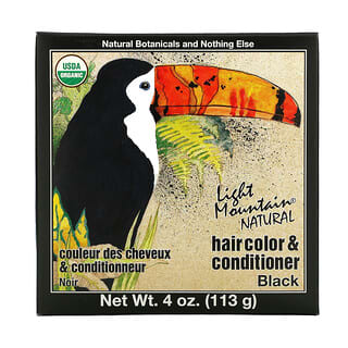 Light Mountain, Coloration capillaire et après-shampooing naturel, Noir, 4 oz (113 g)