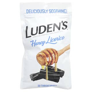 Luden's, Pastilla de mentol / anestésico oral, Miel de regaliz, 30 gotas para la garganta