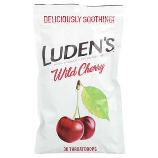 Luden's, Леденцы с пектином, успокаивающее средство для полости рта, дикая вишня, 30 леденцов для горла