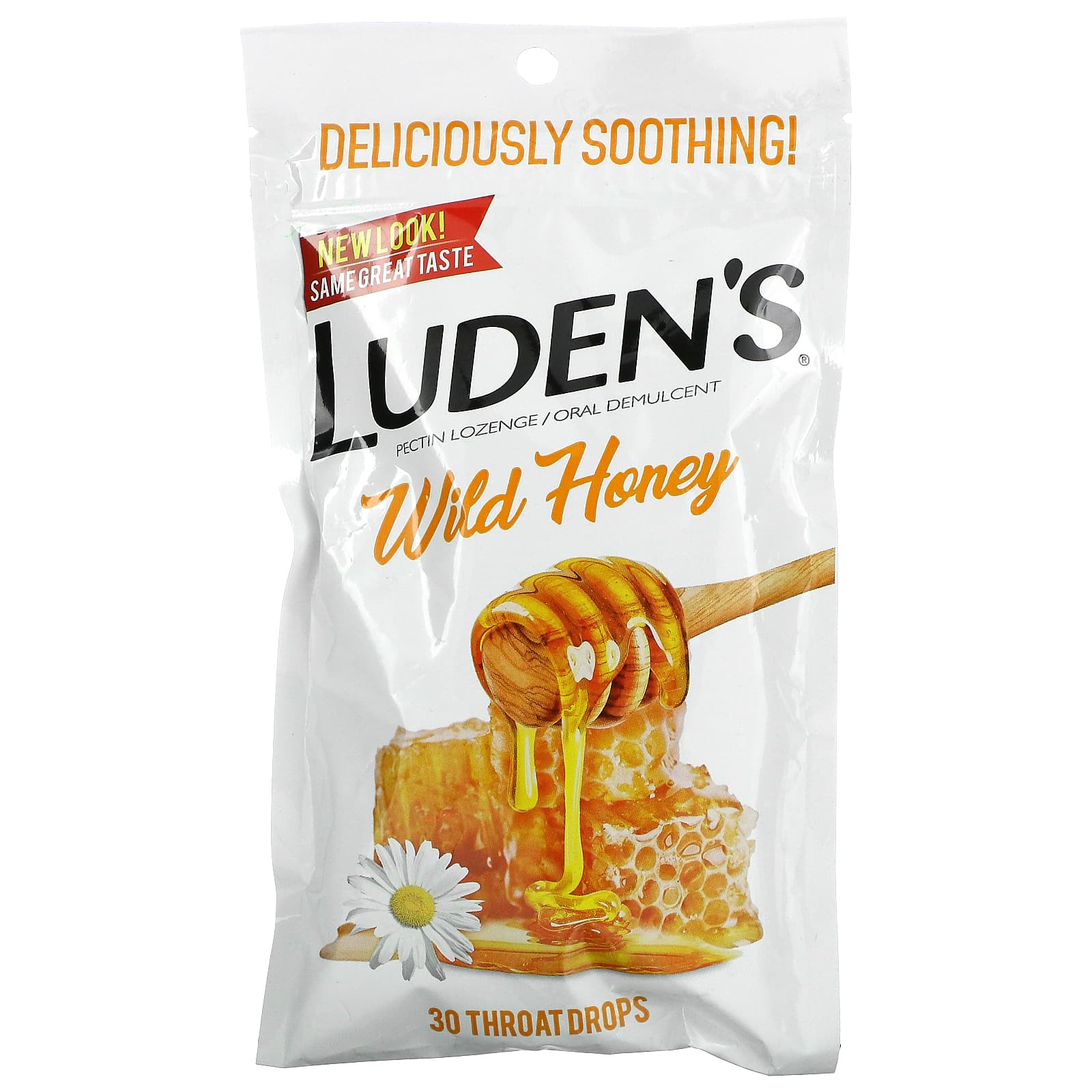 Luden's, Pectin Lozenge/Oral Demulcent, Wild Honey, 30 Throat Drops