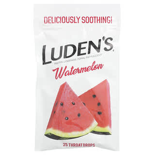 Luden's, Леденцы с пектином / успокаивающее средство для полости рта, арбуз, 25 леденцов для горла