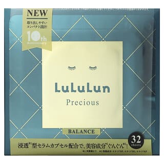 Lululun, Precious Balance, косметические маски для лица, зеленые 4FB, 32 шт., 500 мл (17 жидк. Унций)