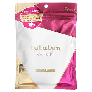 Lululun, Over 45 Beauty Sheet Mask, Feucht, Camellia Pink 045C 2KS, 7 Tücher, 113 ml (3,82 fl. oz.)