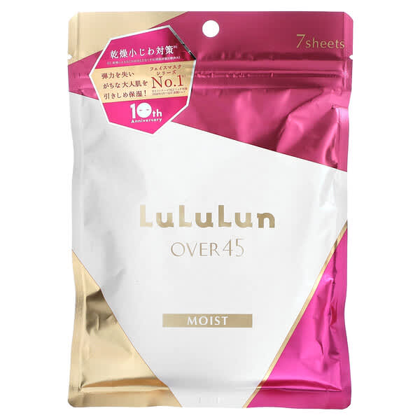 Lululun, Over 45 Beauty Sheet Mask，溼潤，山茶花粉 045C 2KS，7 片，3.82 液量盎司（113 毫升）