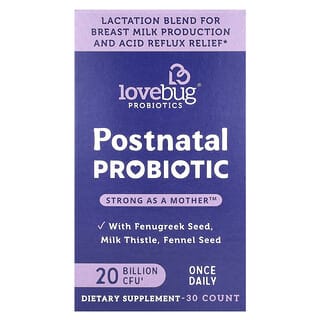 LoveBug Probiotics, пробіотики для післяпологового періоду, 20 млрд КУО, 30 капсул