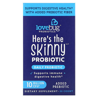 LoveBug Probiotics, Hier ist das dünne Probiotikum, 10 Milliarden KBE, Stückzahl 30