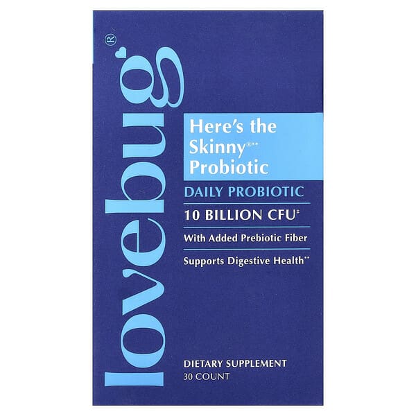 LoveBug Probiotics, Here's The Skinny 輕體益生菌，100 億 CFU，30 份