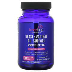 LoveBug Probiotics, 酵母 + 女性私密部位 PH 幫助益生菌，高效，500 億 CFU，30 粒膠囊