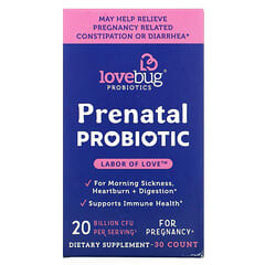 LoveBug Probiotics, Probiótico prenatal, 20.000 millones de UFC, 30 unidades