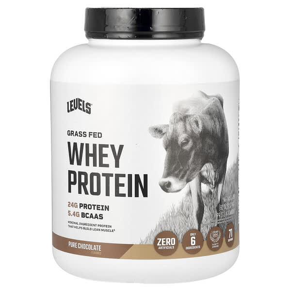 Levels, Grass Fed Whey Protein Powder, Pure Chocolate, 5lb (2.27 kg)