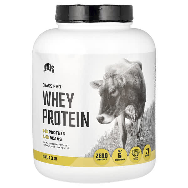 Levels, Grass Fed Whey Protein Powder, Vanilla Bean, 5 lb (2.27 kg)