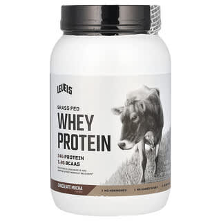 Levels, Proteína de suero de leche proveniente de animales alimentados con pasturas en polvo, Chocolate y moca, 907 g (2 lb)