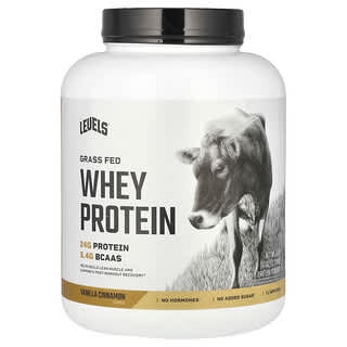 Levels, Proteína de suero de leche proveniente de animales alimentados con pasturas en polvo, Vainilla y canela, 2,27 kg (5 lb)
