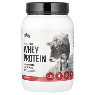 Levels, 목초 사육 유청 단백질 분말, 딸기, 907g(2lb)
