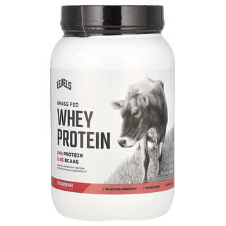 Levels, Poudre de protéines de lactosérum d'animaux nourris à l'herbe, fraise, 907 g