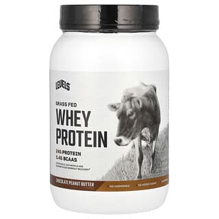 Levels, Poudre de protéines de lactosérum d'animaux nourris à l'herbe, chocolat et beurre de cacahuète, 907 g